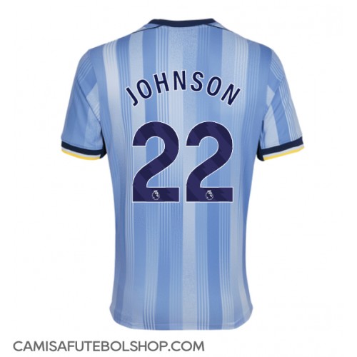 Camisa de time de futebol Tottenham Hotspur Brennan Johnson #22 Replicas 2º Equipamento 2024-25 Manga Curta